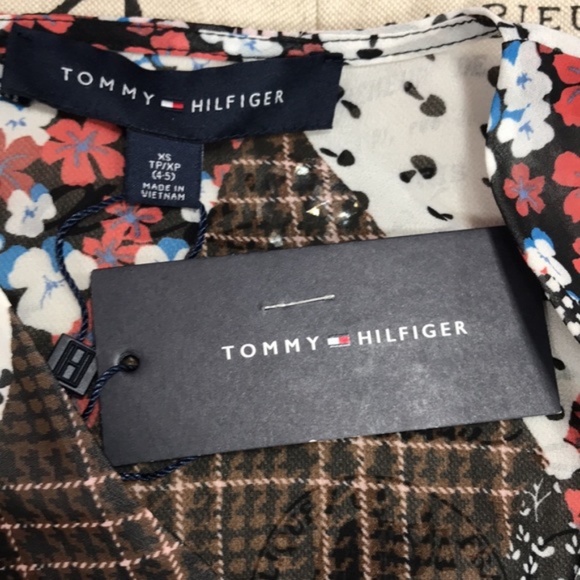 Tommy Hilfiger Printed Faux-Wrap Peasant Dress - Picture 6 of 7
